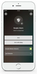 Loxone Smart Home App - Burglar Alarm - Disarmed