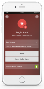 Loxone Smart Home App - Burglar Alarm - Triggered